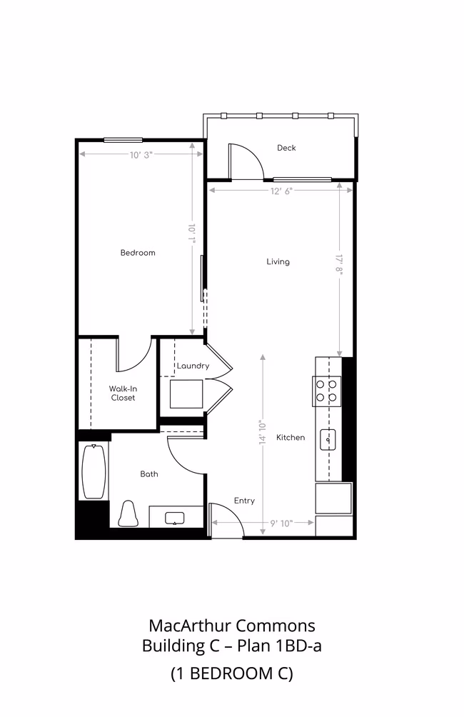 1 Bedroom C A2-615 floor plan